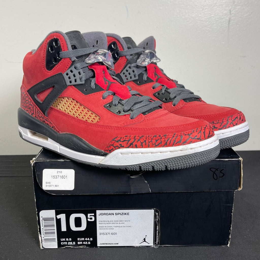 Jordan Spizike Toro Bravo 10.5 (Moderately Worn Pre-Owned)JordanGym Red/Black-Dark Grey - Image 1