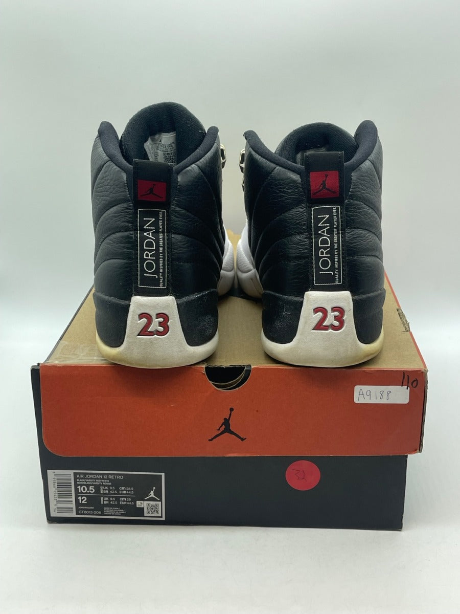 Jordan 12 Retro Playoffs (2022) 10.5 (Moderately Worn Pre-Owned)JordanBlack/Varsity Red-White - Image 3