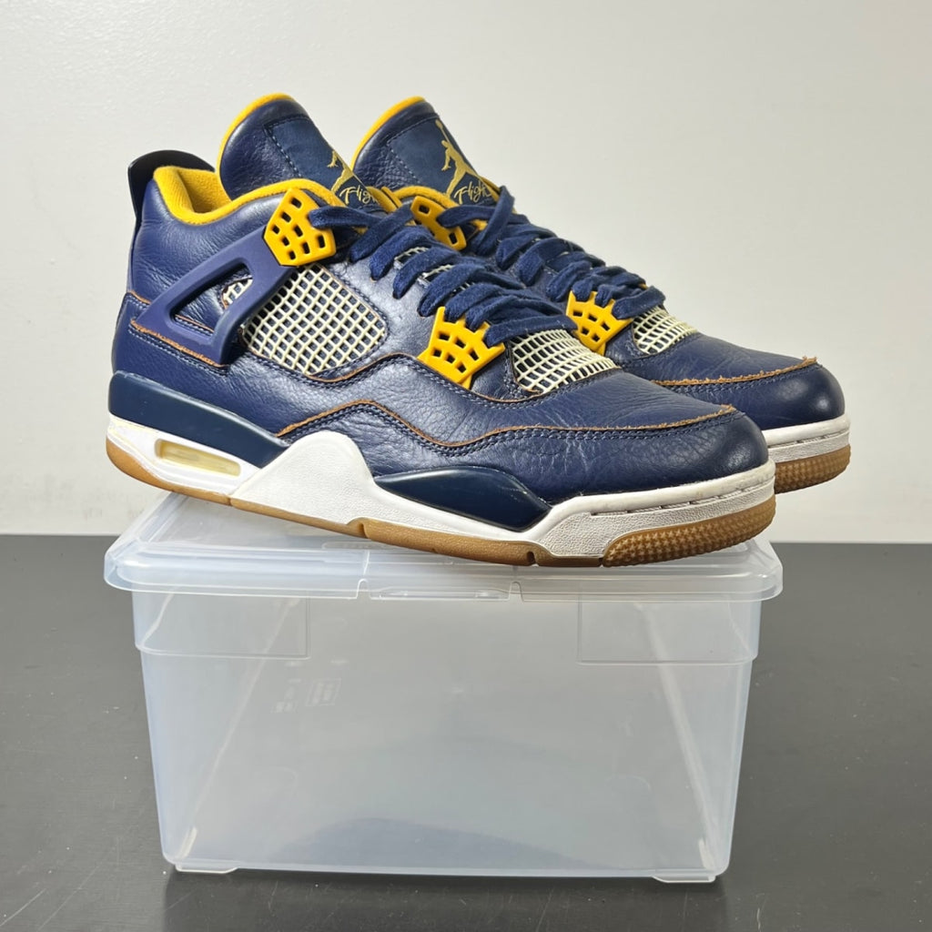 Jordan 4 Retro Dunk From Above 10 (Moderately Worn Pre-Owned)JordanMidnight Navy/Metallic Gold-Gold Leaf-White - Image 1