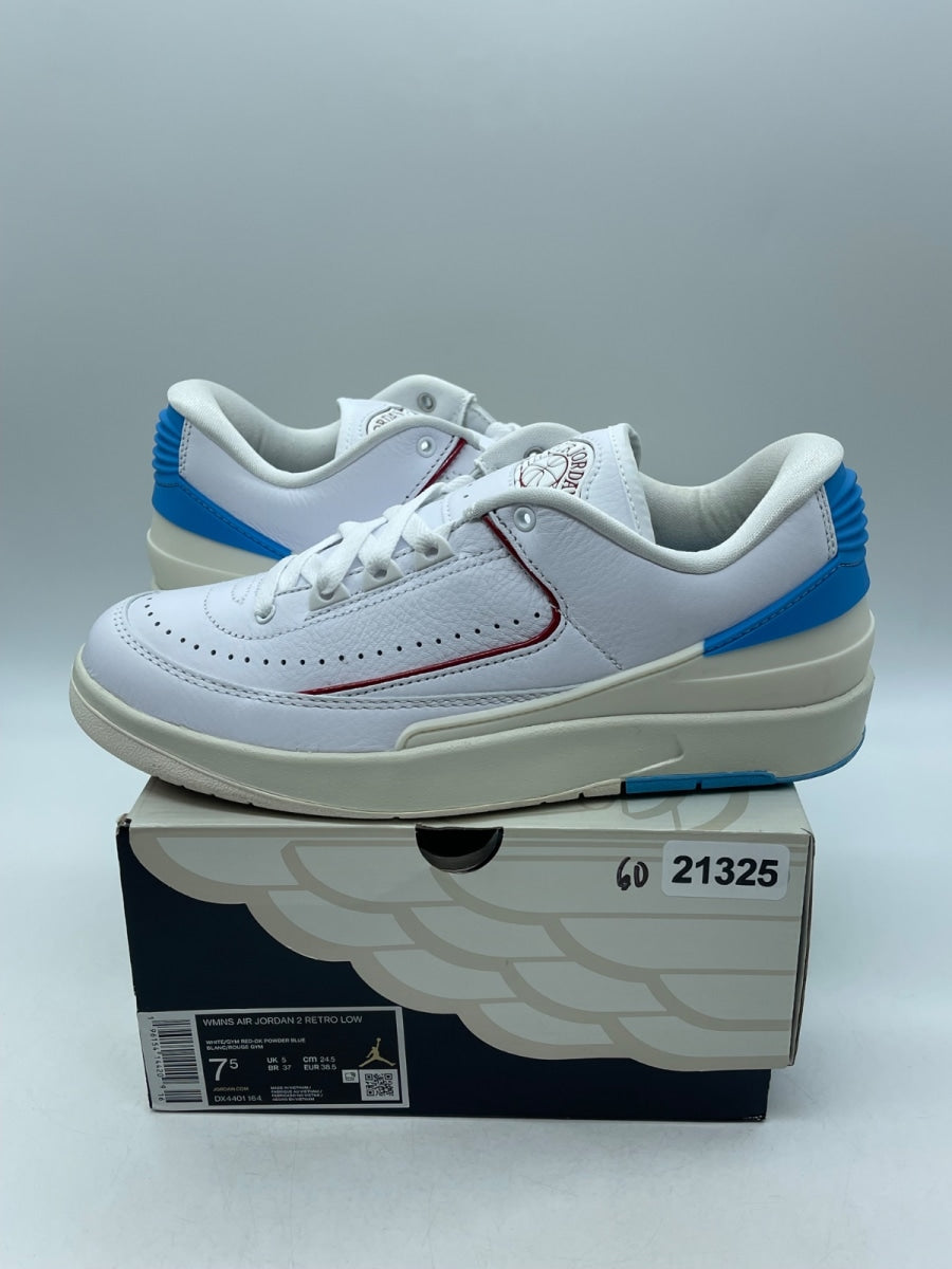 Jordan 2 Retro Low NC to Chi (Women's) 7.5W (Moderately Worn Pre-Owned)JordanWhite/Gym Red-Dark Powder Blue-Sail - Image 1