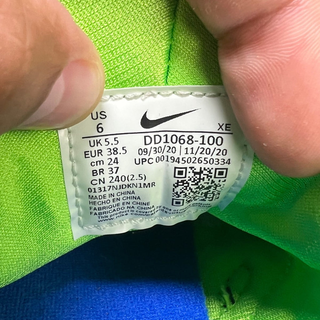 Nike Air Huarache Scream Green (2021) 6 (Lightly Worn Pre-Owned)NikeWhite/Scream Green-Royal Blue-Black - Image 7