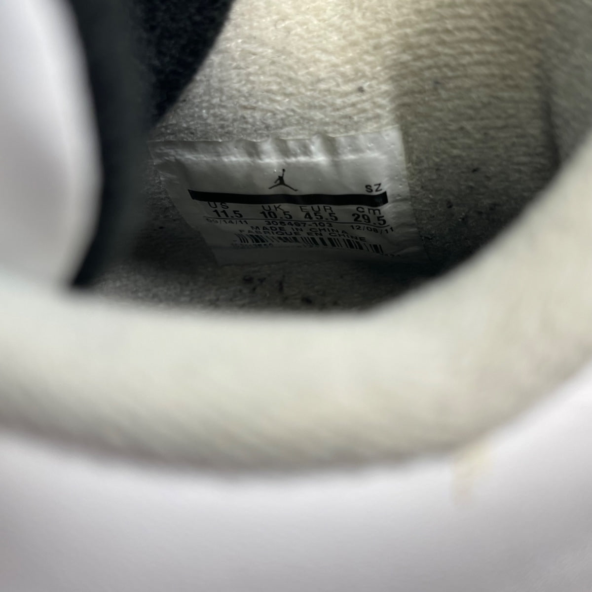 Jordan 4 Retro White Cement (2012) 11.5 (Moderately Worn Pre-Owned)JordanWhite/Black-Tech Grey - Image 6