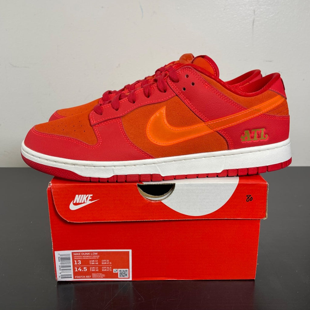 Nike Dunk Low ATL 13 (Moderately Worn Pre-Owned)NikeUniversity Red/Bright Crimson - Image 3