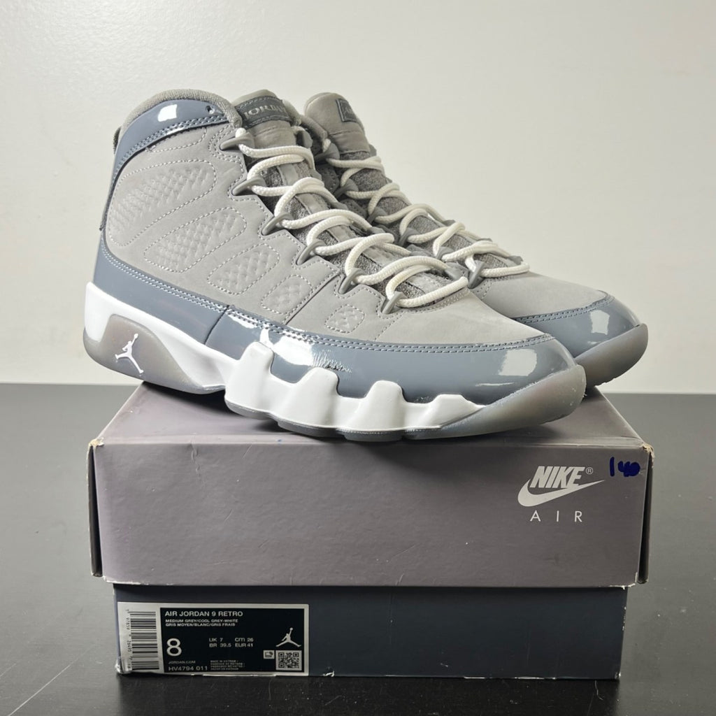 Jordan 9 Retro Cool Grey (2025) 8 (Lightly Worn Pre-Owned)JordanMedium Grey/White-Cool Grey - Image 1