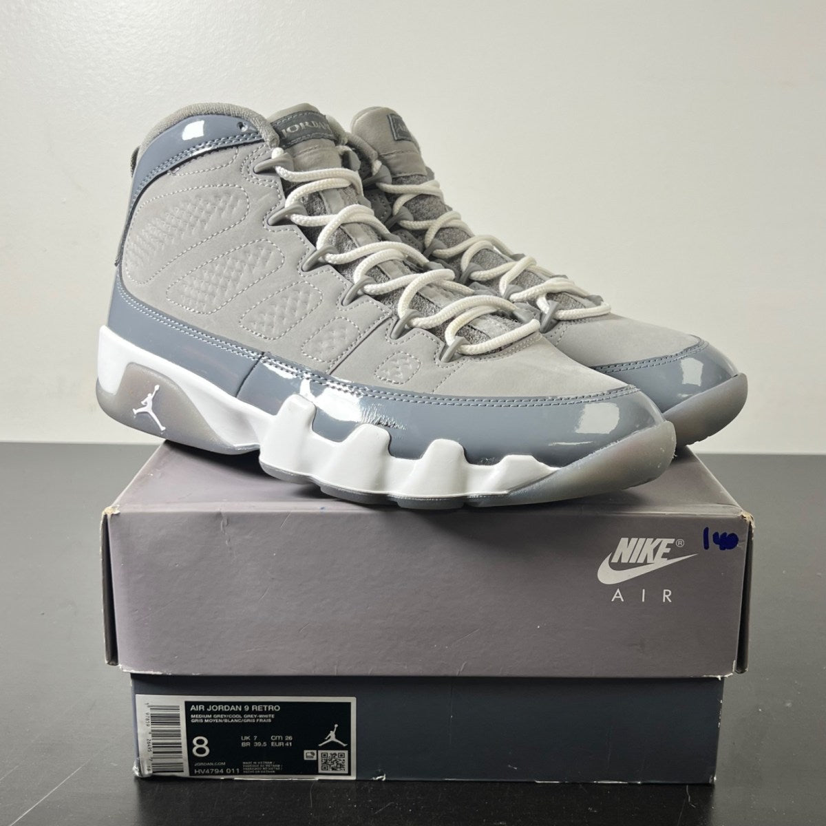 Jordan 9 Retro Cool Grey (2025) 8 (Lightly Worn Pre-Owned)JordanMedium Grey/White-Cool Grey - Image 1