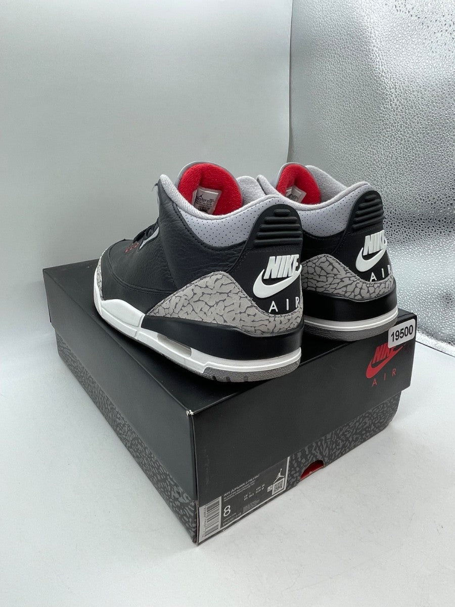 Jordan 3 Retro OG Black Cement (2024) 8 (Moderately Worn Pre-Owned)JordanBlack/Fire Red/Cement Grey/Sail - Image 4