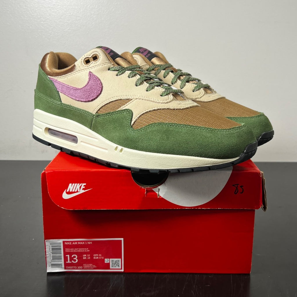Nike Air Max 1 SH Treeline 13 (Lightly Worn Pre-Owned)NikeTreeline/Light Bordeax - Image 1