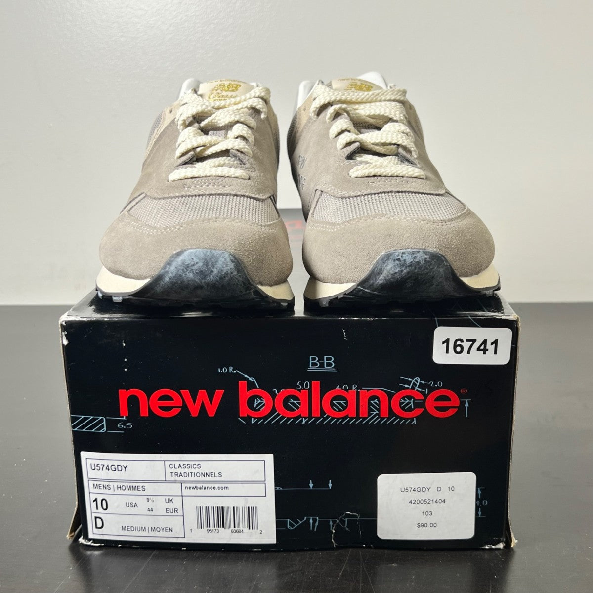 New Balance 574 Un-N-Ding 10 (Lightly Worn Pre-Owned)New BalanceGrey/Tan-Cream - Image 2