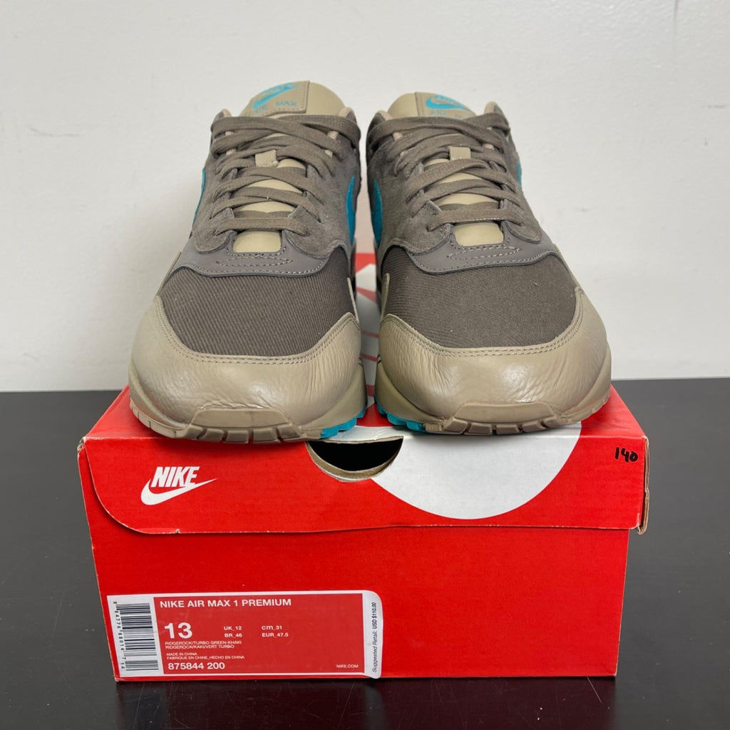 Nike Air Max 1 Ridgerock 13 (Moderately Worn Pre-Owned)NikeRidgerock/Khaki-Turbo Green - Image 2