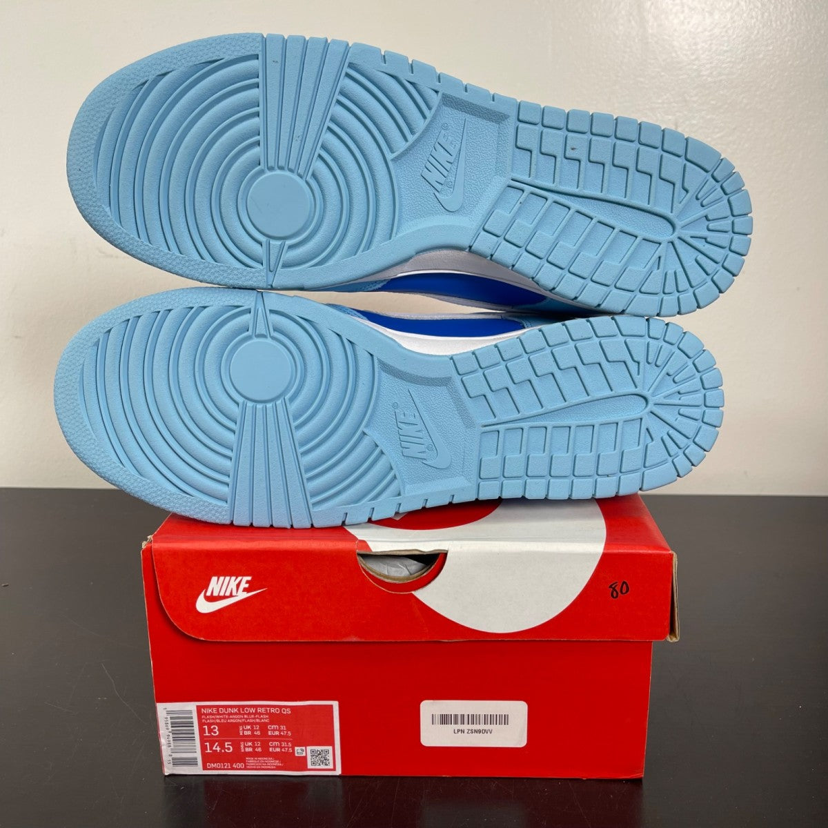Nike Dunk Low Retro QS Argon (2022) 13 (Moderately Worn Pre-Owned)NikeFlash/White-Argon Blue-Flash - Image 5