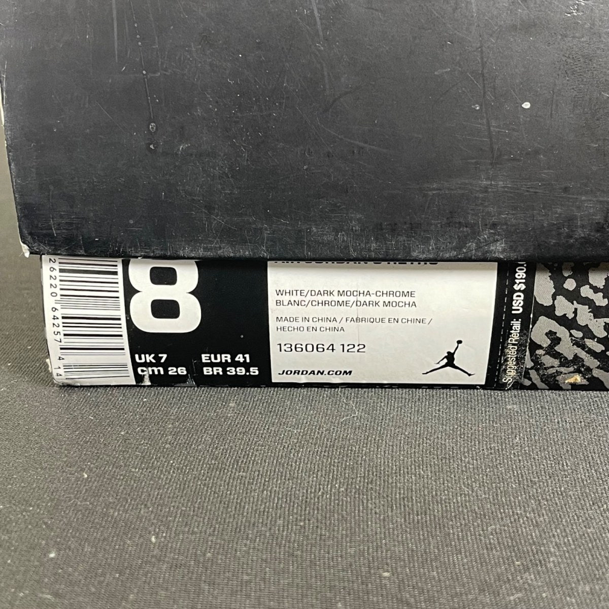 Jordan 3 Retro Mocha (2018) 8 (Moderately Worn Pre-Owned)JordanWhite/Dark Mocha-Chrome - Image 7
