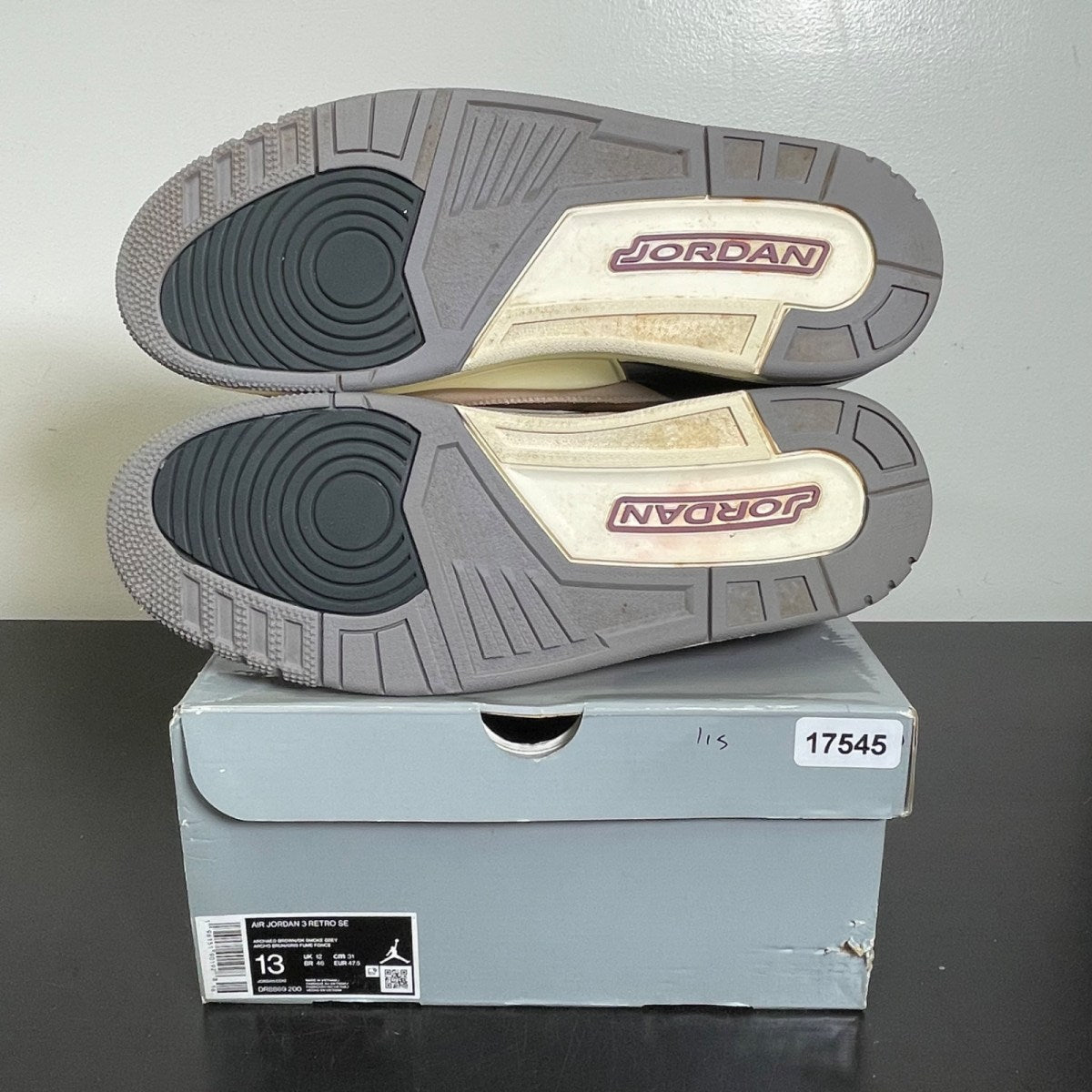 Jordan 3 Retro Winterized Archaeo Brown 13 (Moderately Worn Pre-Owned)JordanArchaeo Brown/Dark Smoke Grey-Fossil Stone-Light Bordeaux-Cement Grey - Image 5