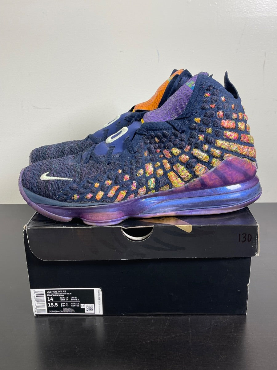 Nike LeBron 17 Monstars 14 (Moderately Worn Pre-Owned)NikeNavy Heather/Multi-Color-Black - Image 3