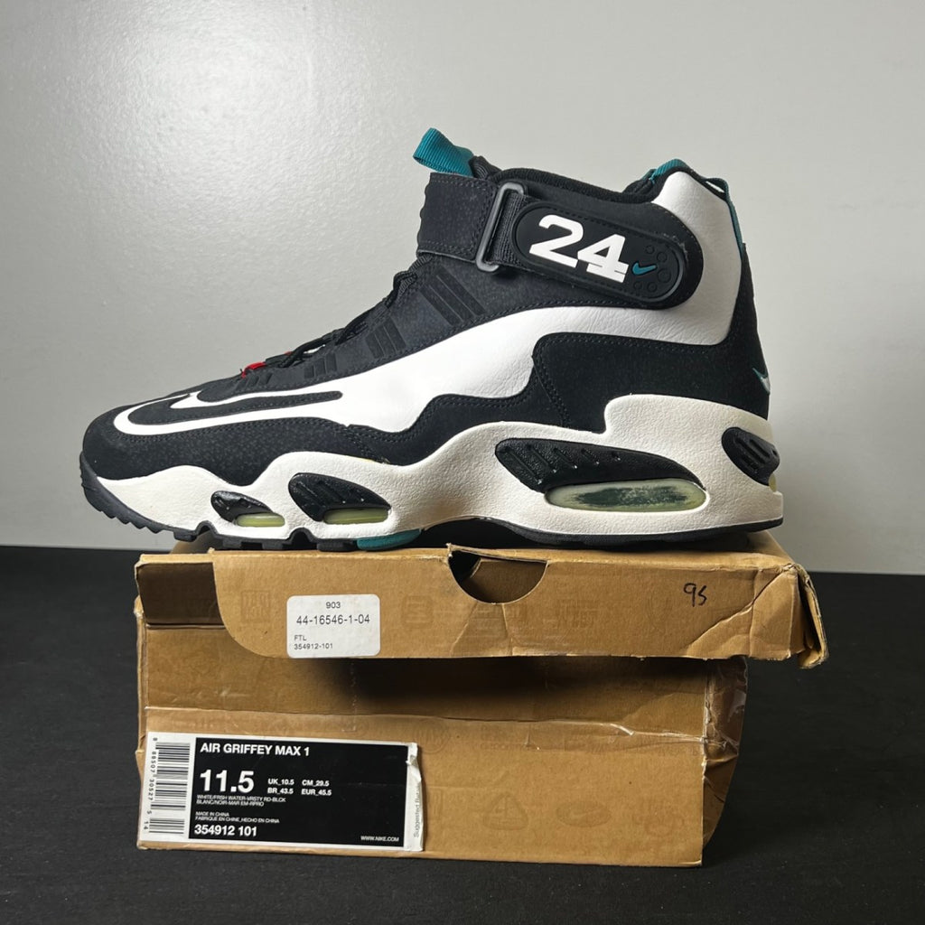 Nike Air Griffey Max 1 Fresh Water (2009) 11.5 (Moderately Worn Pre-Owned)NikeWhite/Fresh Water-Varsity Red-Black - Image 3