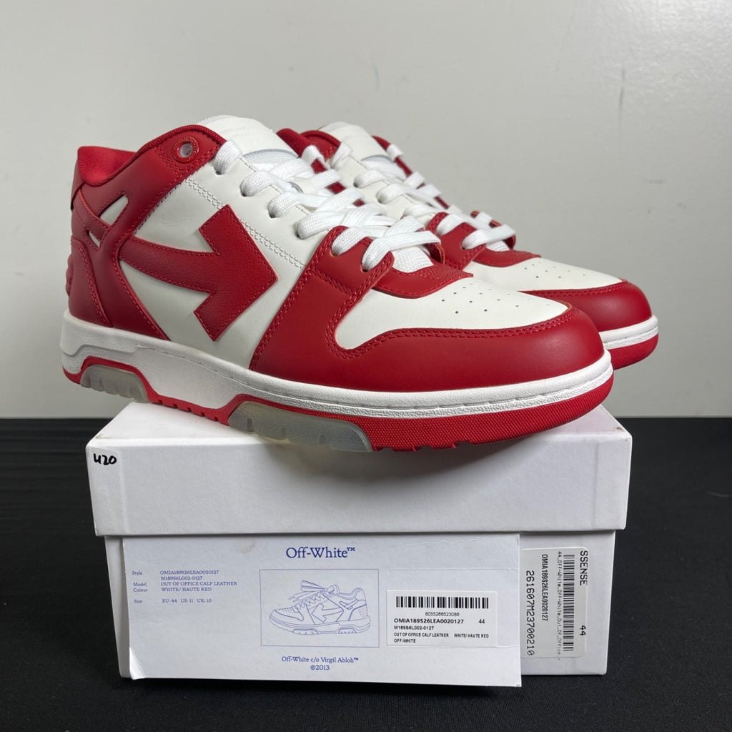 OFF-WHITE Out Of Office Red White 44 (New Pre-Owned)OFF-WHITERed/White - Image 1