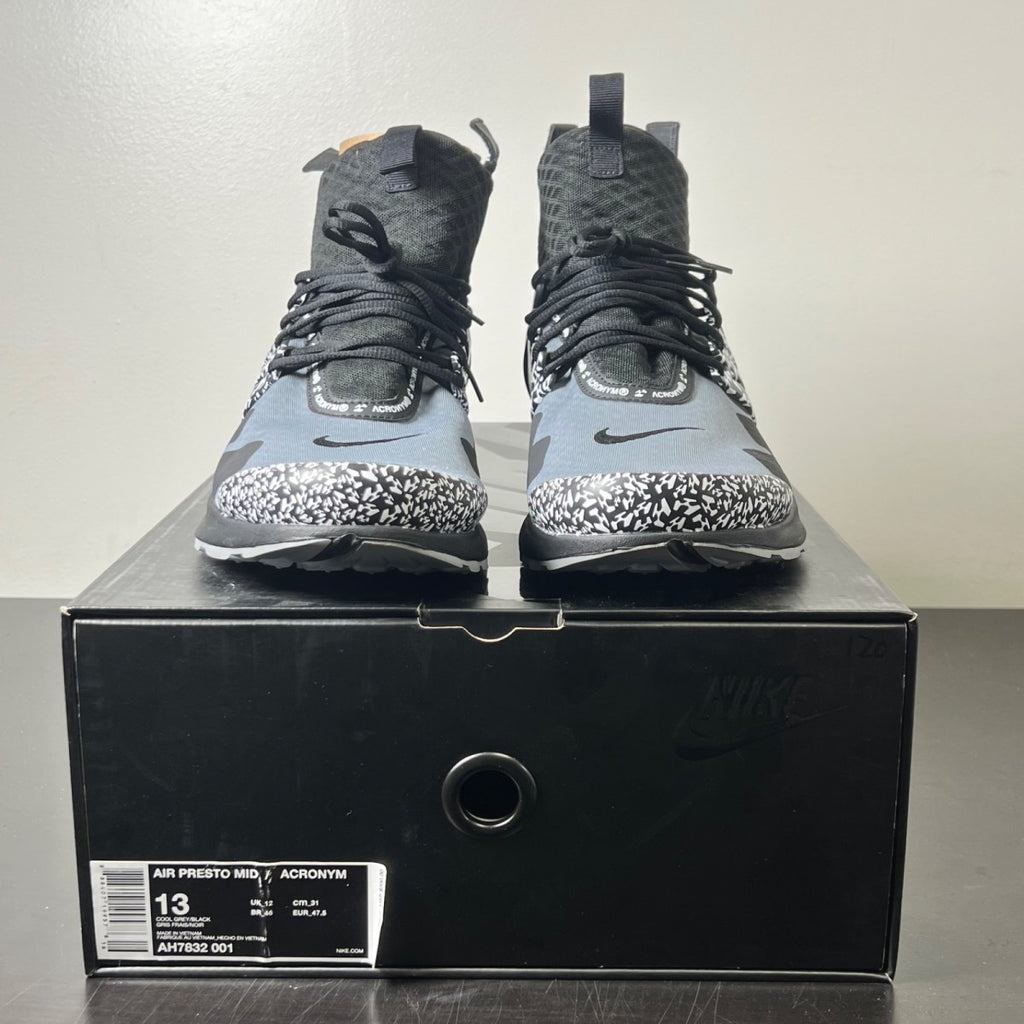 Nike Air Presto Mid Acronym Cool Grey 13 (Lightly Worn Pre-Owned)NikeCool Grey/Black - Image 2