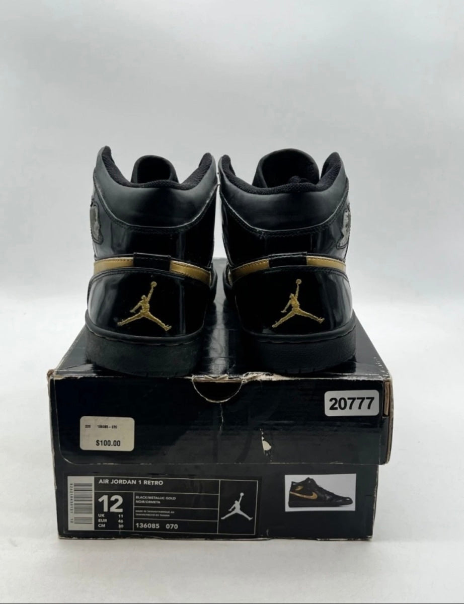 Jordan 1 Retro Black Metallic Gold (2003) 12 (Moderately Worn Pre-Owned)JordanBlack/Metallic Gold - Image 4