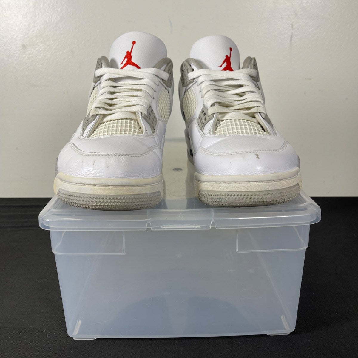 Jordan 4 Retro White Oreo (2021) 9.5 (Moderately Worn Pre-Owned)JordanWhite/Tech Grey-Black-Fire Red - Image 2