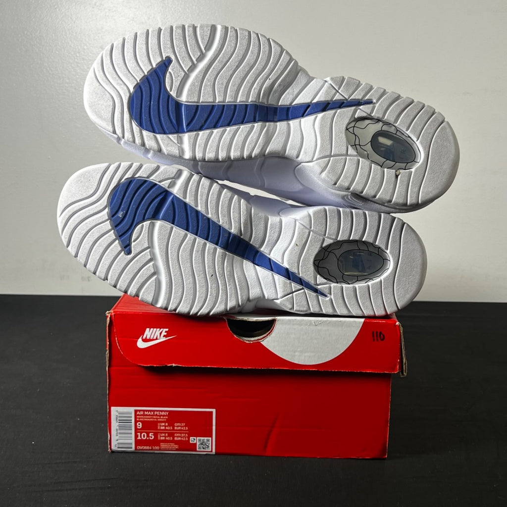 Nike Air Max Penny 1 Home (2022) 9 (Lightly Worn Pre-Owned)NikeWhite/Varsity Royal-Black - Image 5