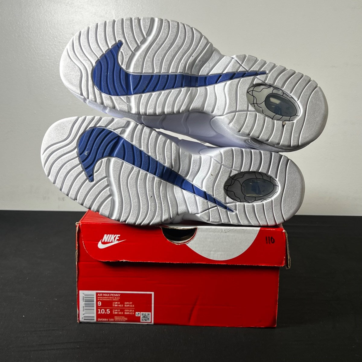 Nike Air Max Penny 1 Home (2022) 9 (Lightly Worn Pre-Owned)NikeWhite/Varsity Royal-Black - Image 5