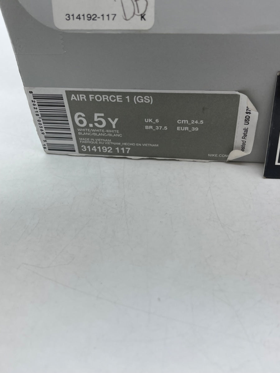 Nike Air Force 1 Low White (GS) 6.5Y (Moderately Worn Pre-Owned) - Image 9
