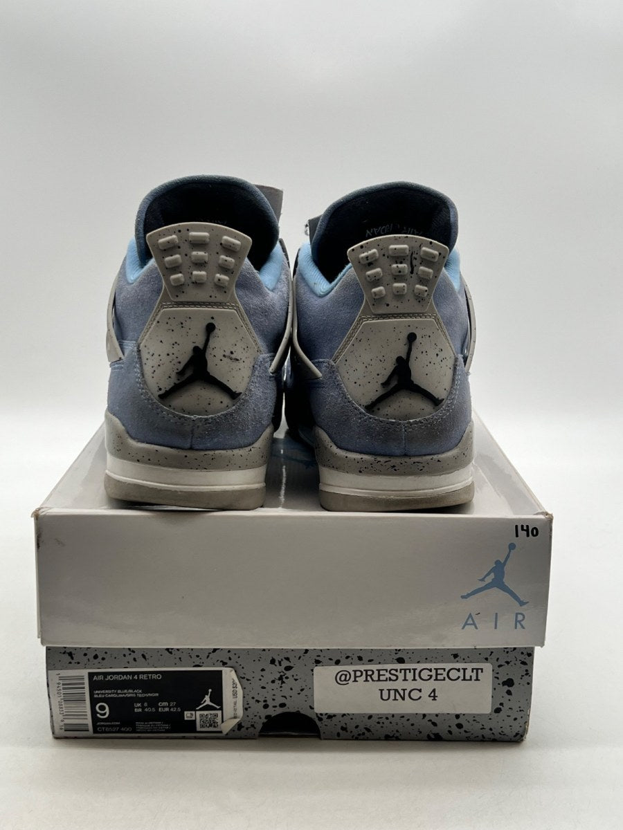 Jordan 4 Retro University Blue 9 (Moderately Worn Pre-Owned)JordanUniversity Blue/Tech Grey-White-Black - Image 5