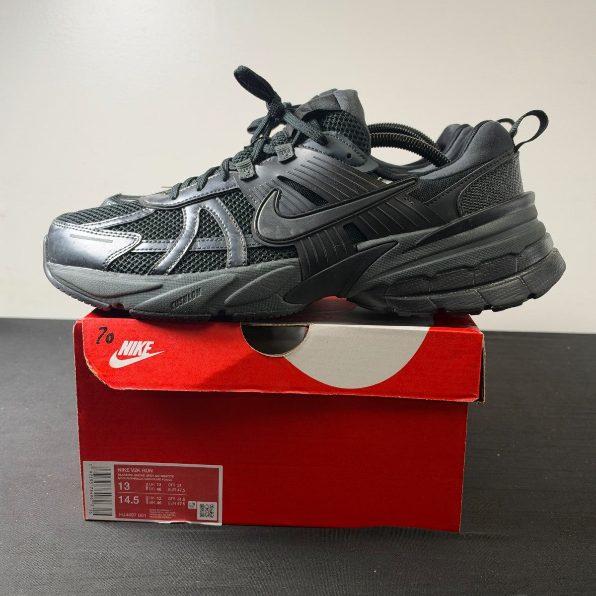 Nike V2K Run Black Dark Smoke Grey (Size 13) - Image 3