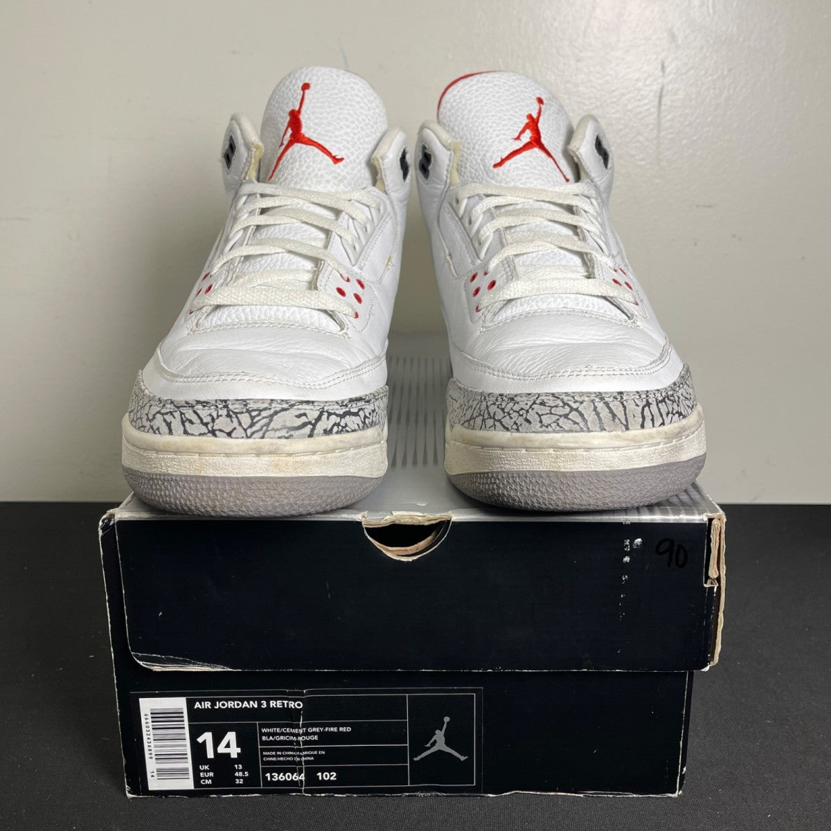 Jordan 3 Retro White Cement (2003) (Size 14) - Image 2