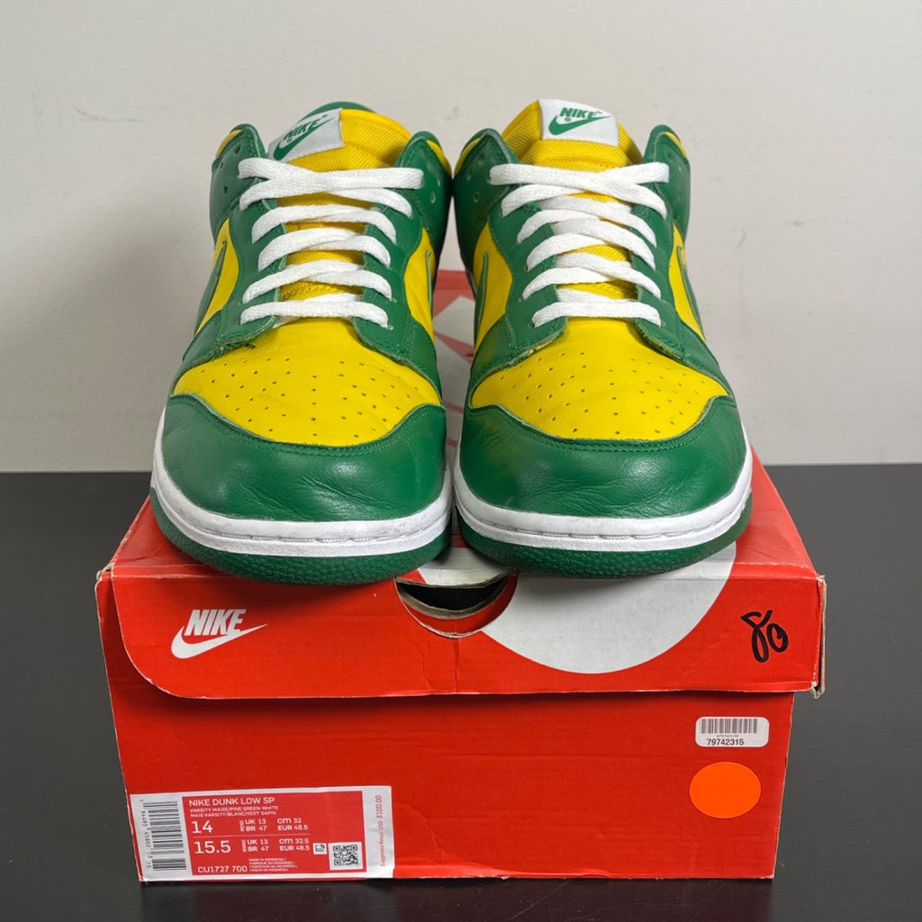 Nike Dunk Low Brazil (2020/2024) 14 (Moderately Worn Pre-Owned)NikeVarsity Maize/Pine Green-White - Image 2