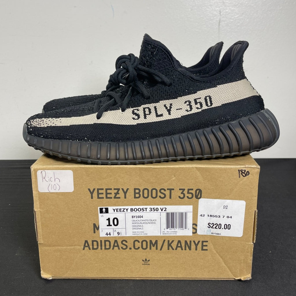 adidas Yeezy Boost 350 V2 Core Black White 10 (Moderately Worn Pre-Owned)adidasCore Black/Core White/Core Black - Image 3