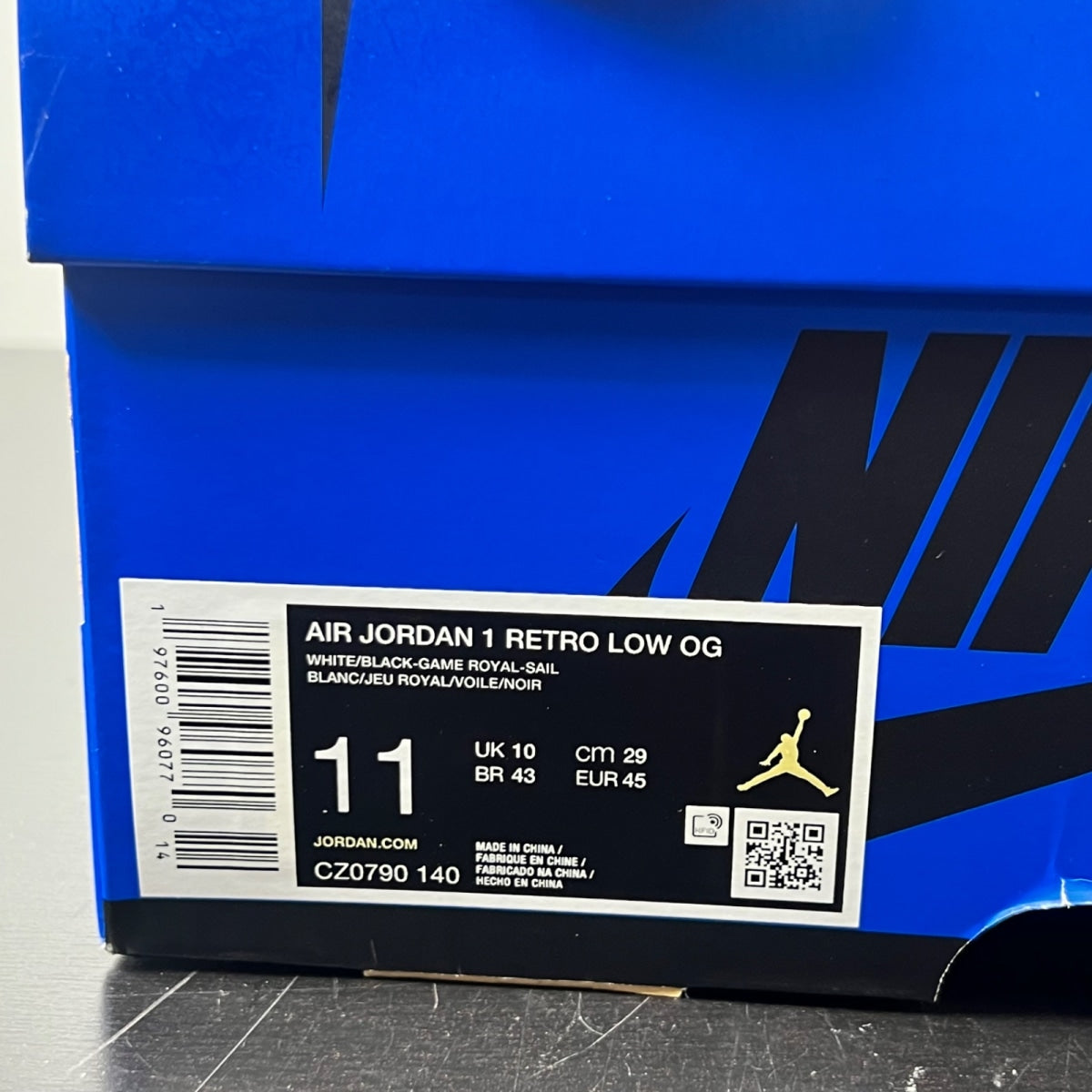 Jordan 1 Retro Low OG Game Royal 11 (Lightly Worn Pre-Owned)JordanWhite/Black/Game Royal - Image 5
