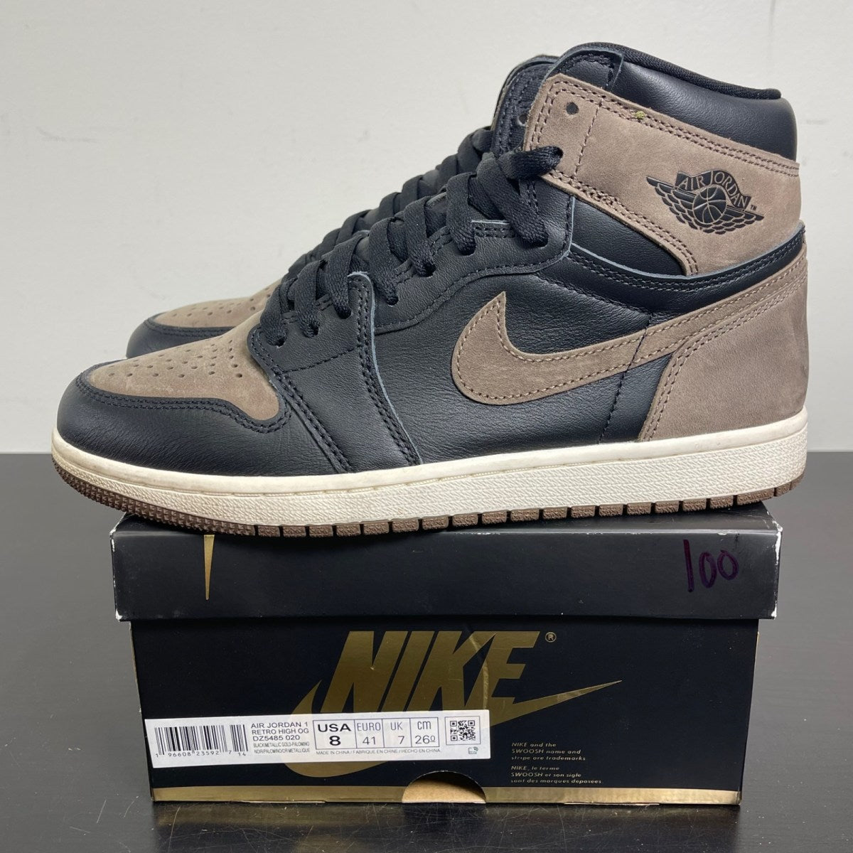Jordan 1 Retro High OG Palomino 8 (Moderately Worn Pre-Owned)JordanBlack/Metallic Gold/Palomino/Sail - Image 3