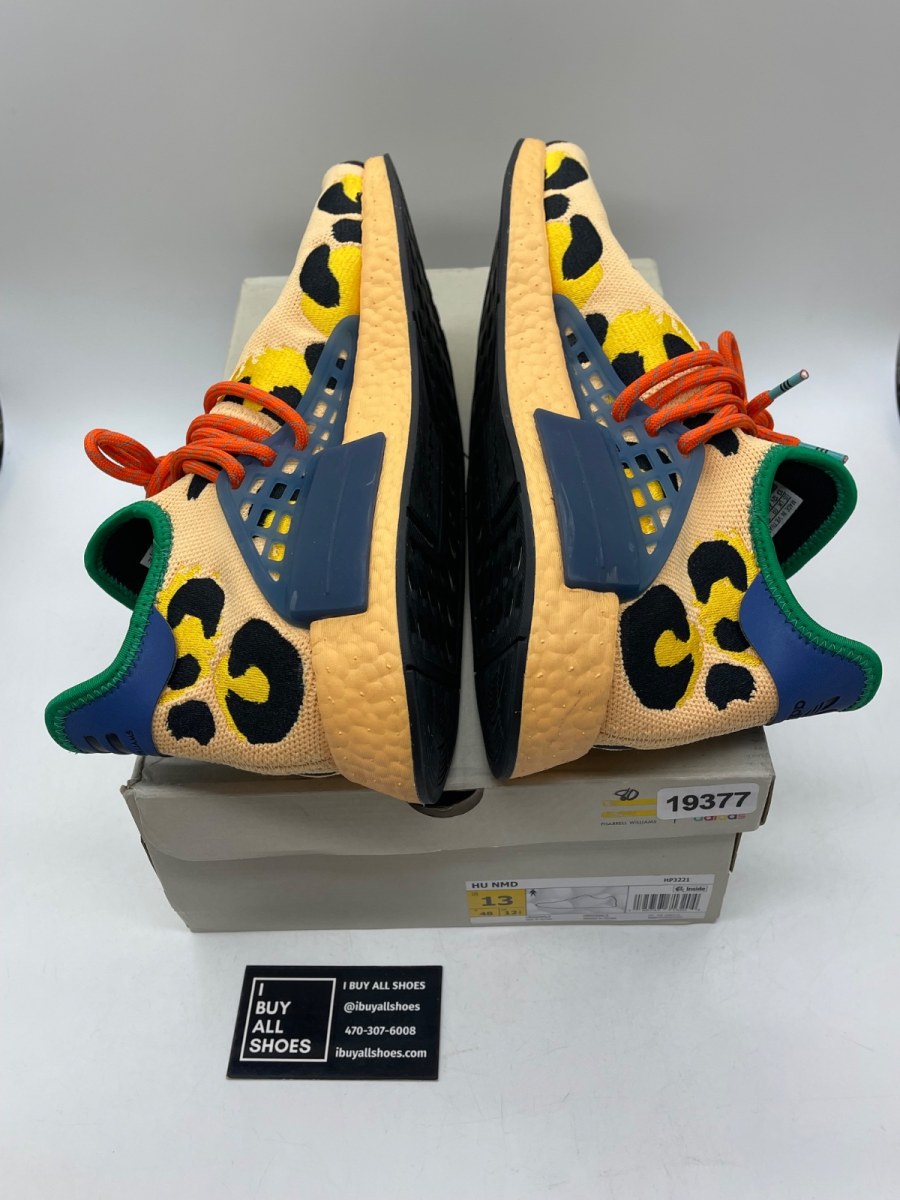 adidas NMD Hu Pharrell Animal Print Leopard Pulse Amber 13 (Moderately Worn Pre-Owned) - Image 6