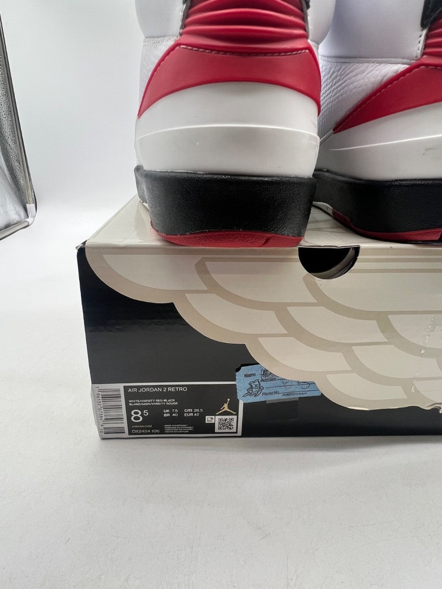 Jordan 2 Retro OG Chicago (2022) 8.5 (Lightly Worn Pre-Owned)JordanWhite/Varsity Red/Black - Image 4