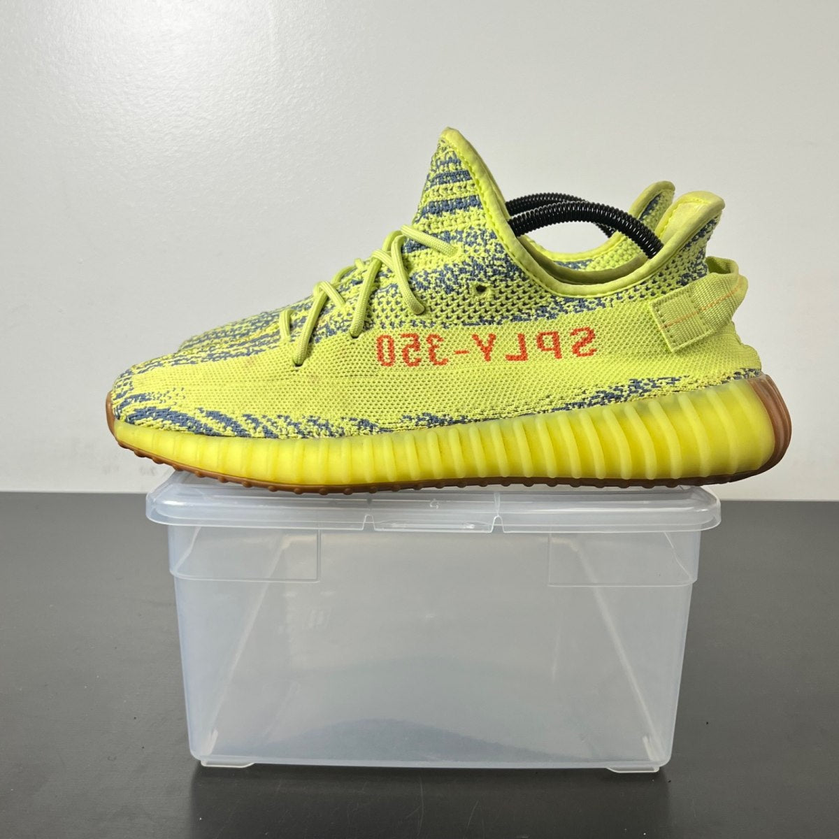 adidas Yeezy Boost 350 V2 Semi Frozen Yellow 11 (Moderately Worn Pre-Owned)adidasSemi Frozen Yellow/Raw Steel/Red - Image 3