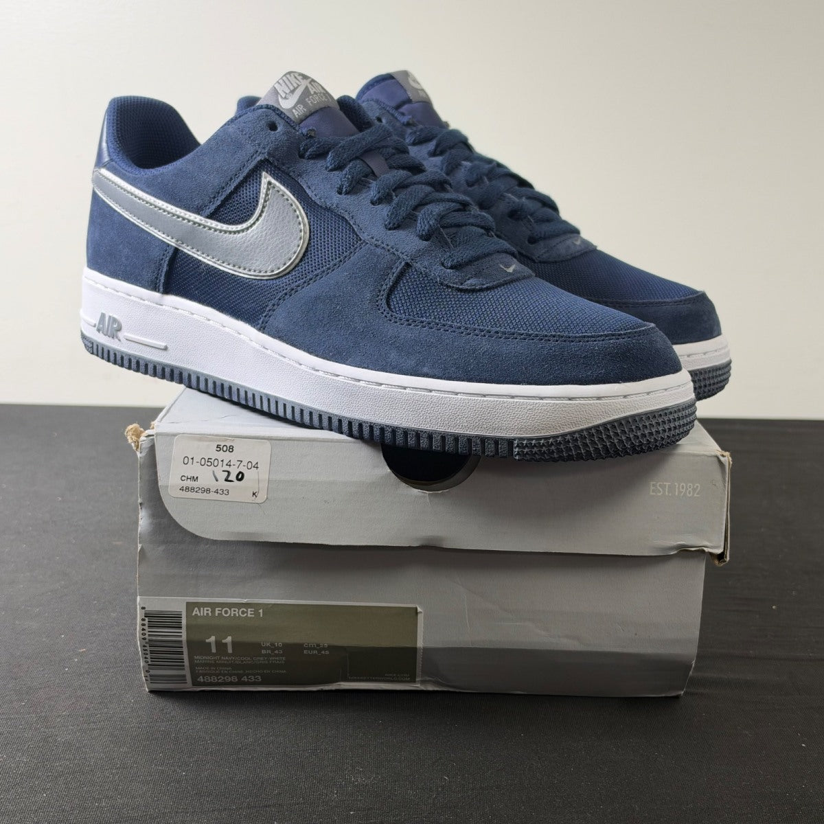 Nike Air Force 1 Midnight Navy/White (Size 11) - aux