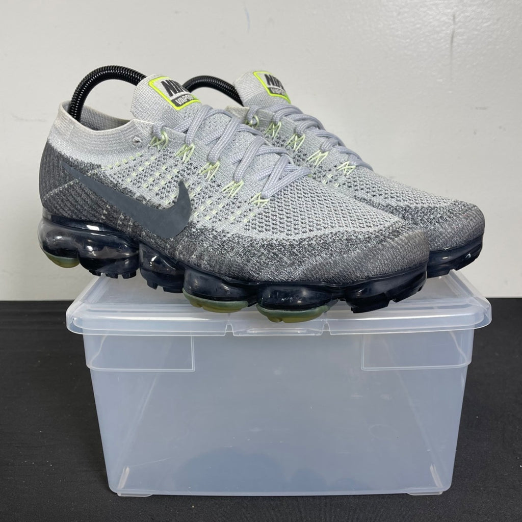 Nike Air VaporMax Grey Neon 9.5 (Moderately Worn Pre-Owned)NikePure Platinum/Anthracite-White-Dark Grey - Image 1