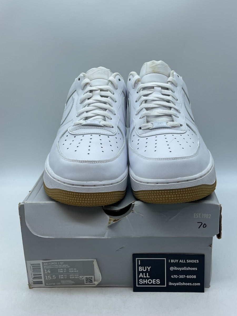 Nike Air Force 1 Low '07 White Gum 14 (Moderately Worn Pre-Owned) - Image 2