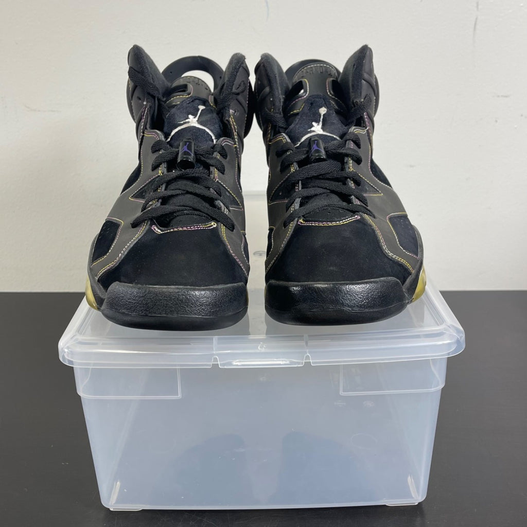 Jordan 6 Retro Lakers 11 (Moderately Worn Pre-Owned)JordanBlack/Varsity Purple-White-Varsity Maize - Image 2