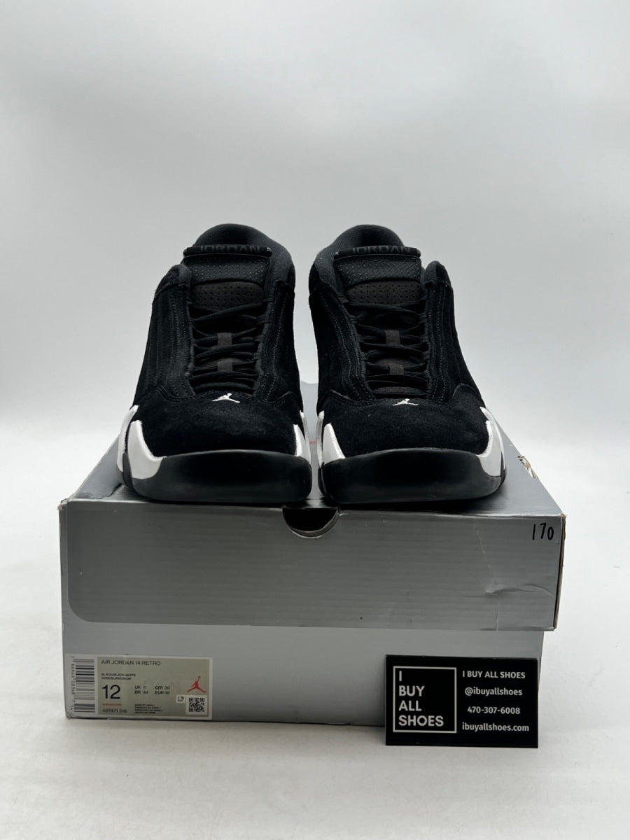 Jordan 14 Retro Black White 12 (Lightly Worn Pre-Owned) - Image 2