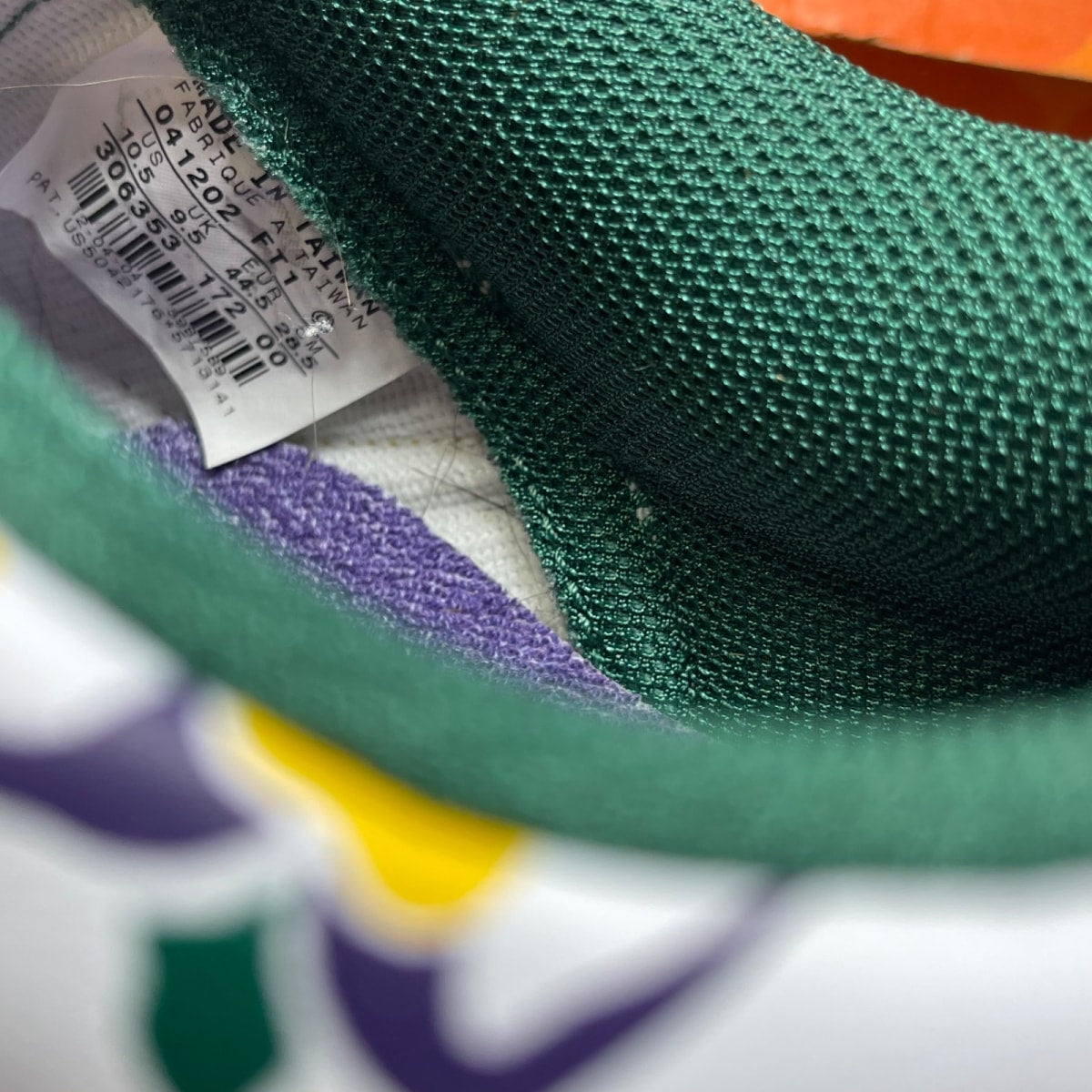 Nike Air Force 1 Low Mardi Gras 10.5 (Moderately Worn Pre-Owned)NikeWhite/Medium Yell-Purp-Dark Cypress - Image 6
