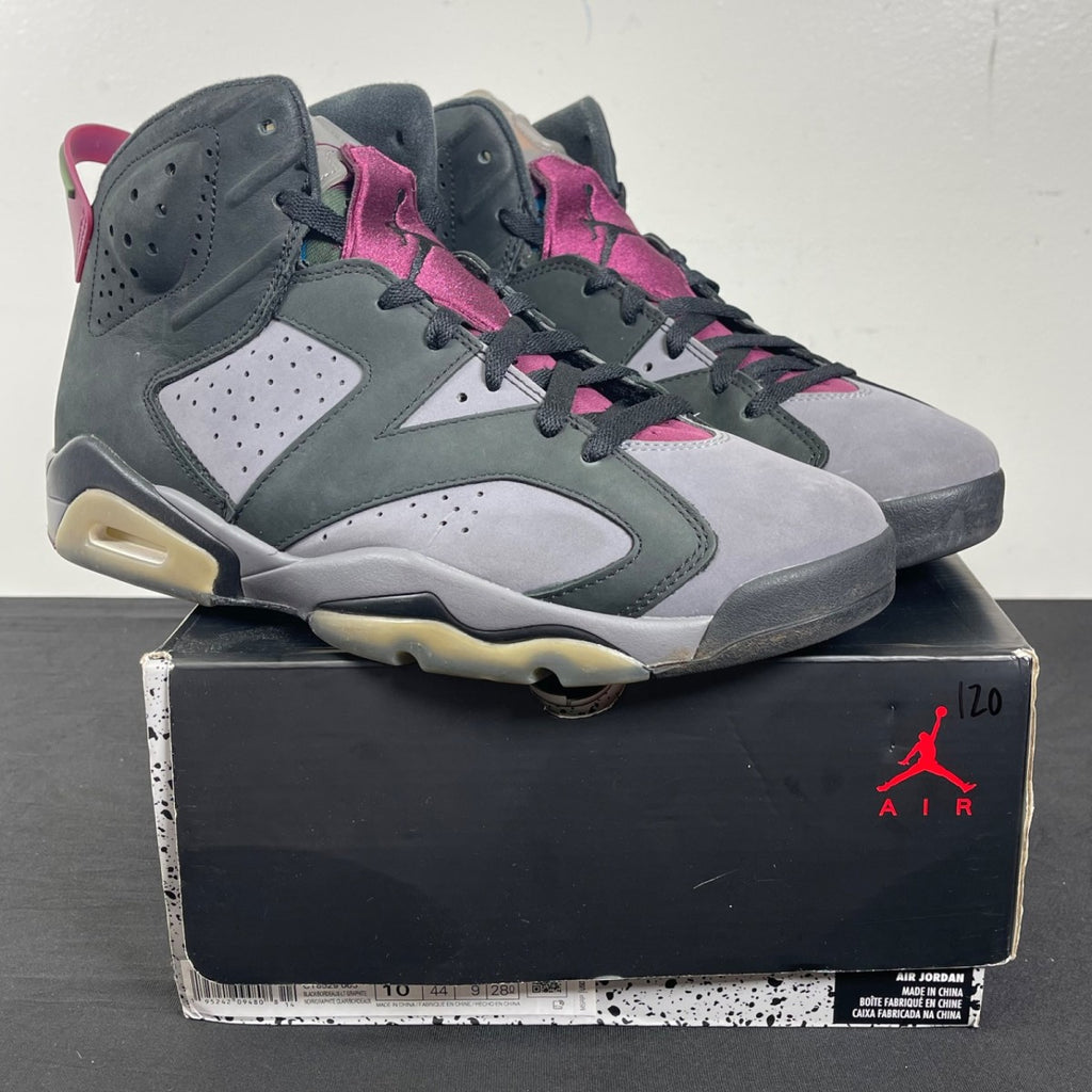 Jordan 6 Retro Bordeaux 10 (Moderately Worn Pre-Owned)JordanBlack/Light Graphite-Dark Grey-Bordeaux - Image 1
