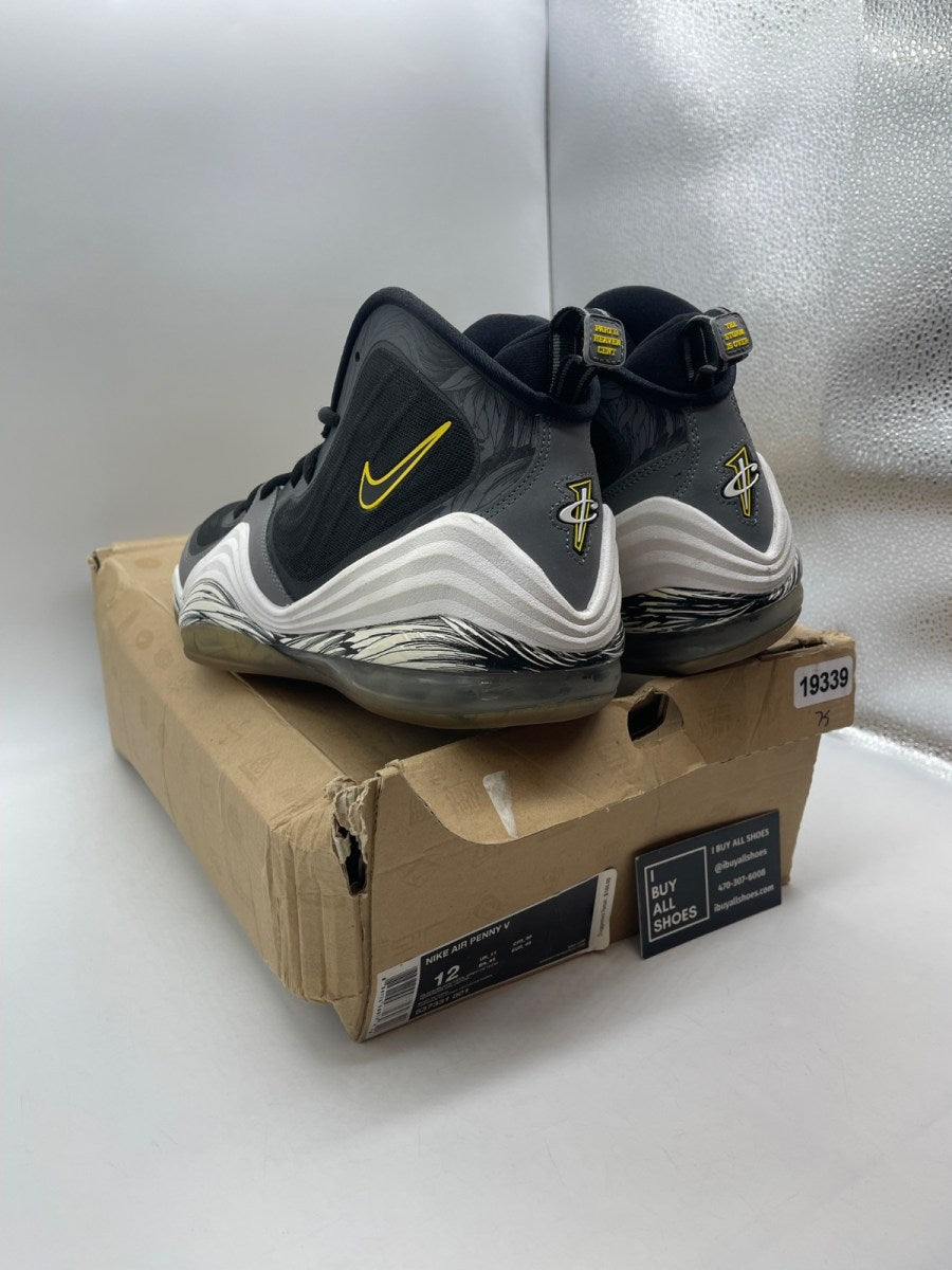 Nike Air Penny 5 'Black Grey Tour Yellow' 12 (Moderately Worn Pre-Owned) - Image 4