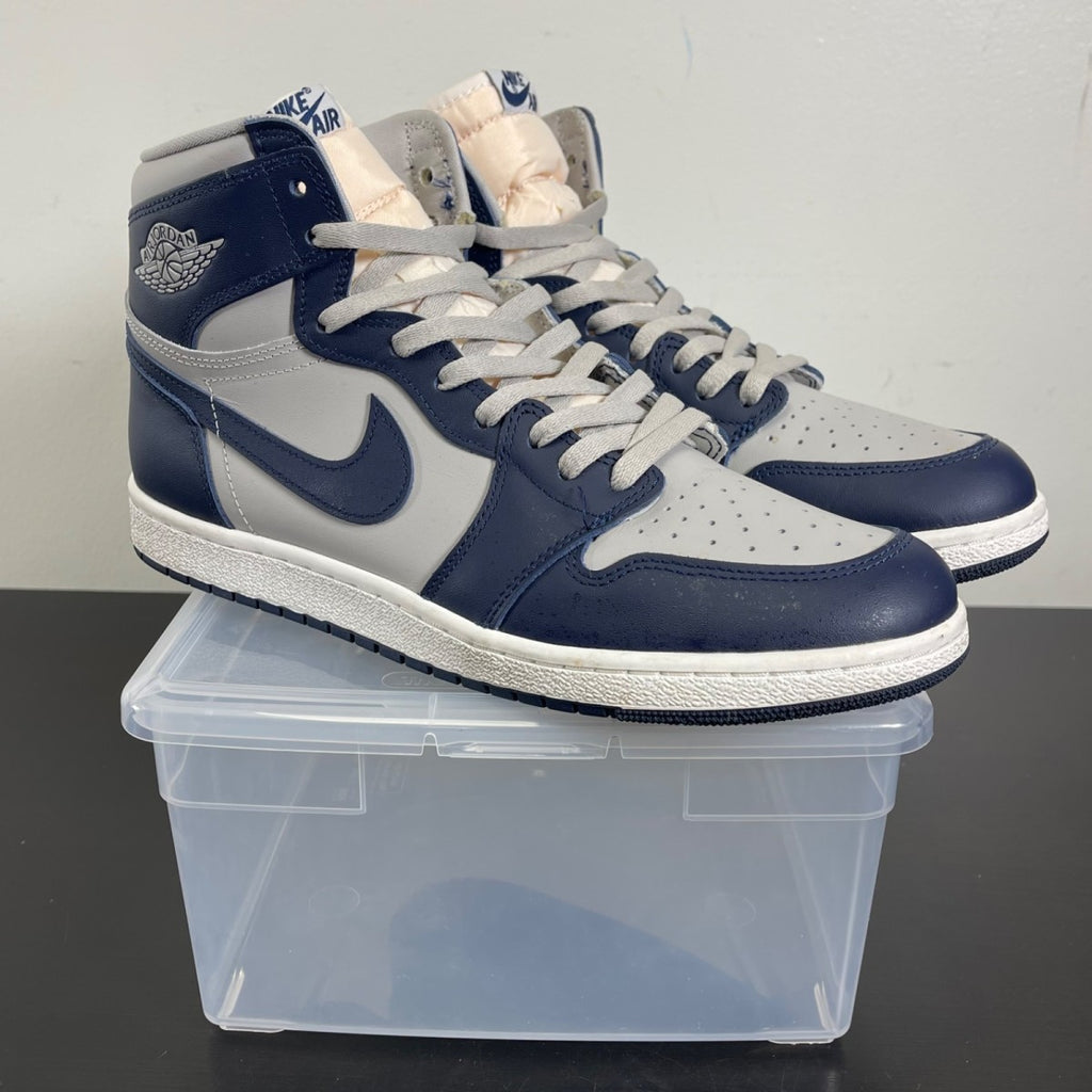 Jordan 1 Retro High '85 Georgetown 12 (Moderately Worn Pre-Owned)JordanCollege Navy/Summit White-Tech Grey - Image 1