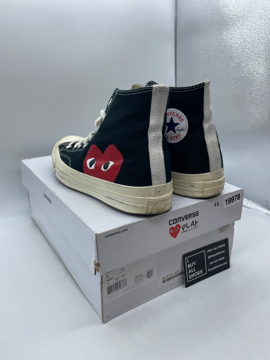 Converse Chuck Taylor All Star 70 Hi Comme des Garcons PLAY Black 9 (Moderately Worn Pre-Owned) - Image 4