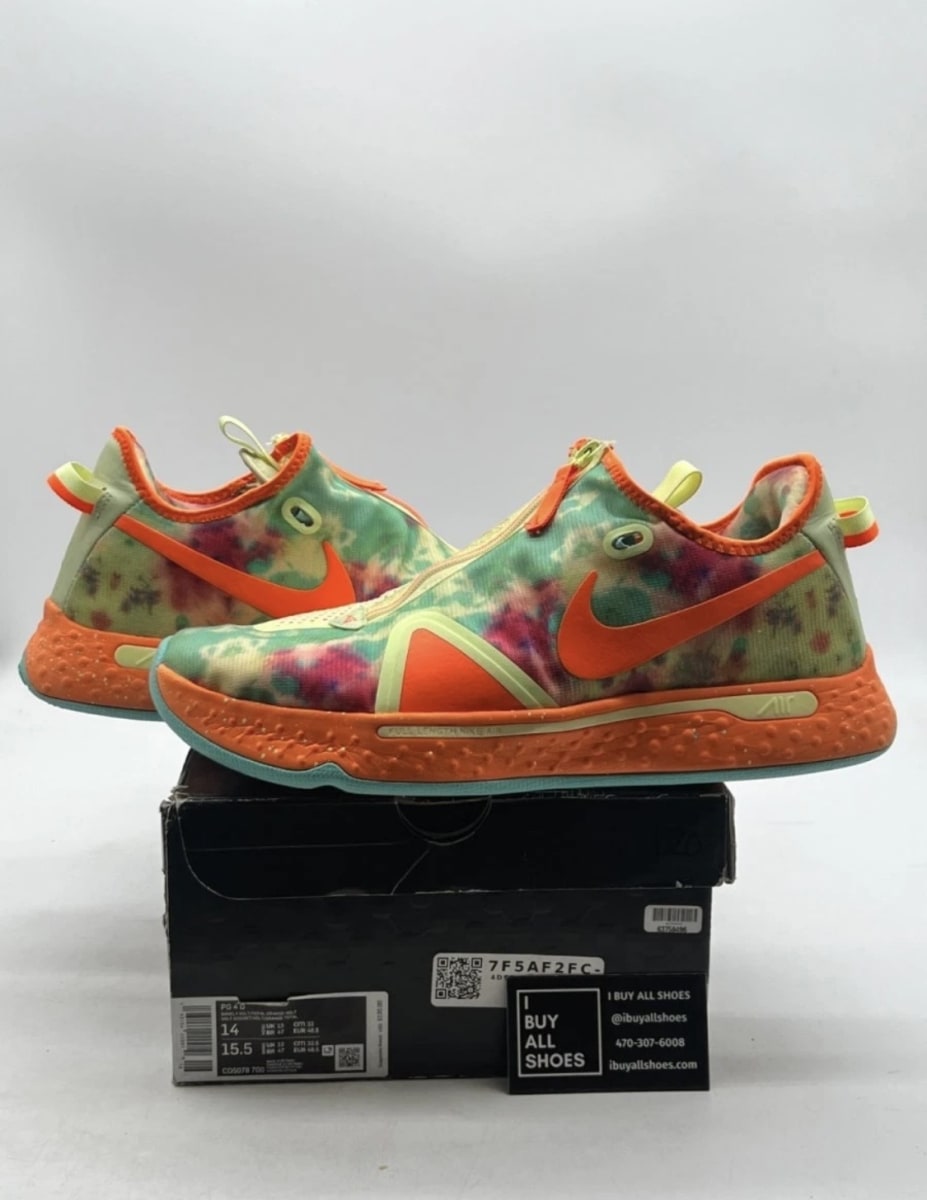 Nike PG 4 Gatorade All-Star (2020) 14 (Lightly Worn Pre-Owned)NikeBarely Volt/Volt-Photo Blue-Total Orange - Image 1