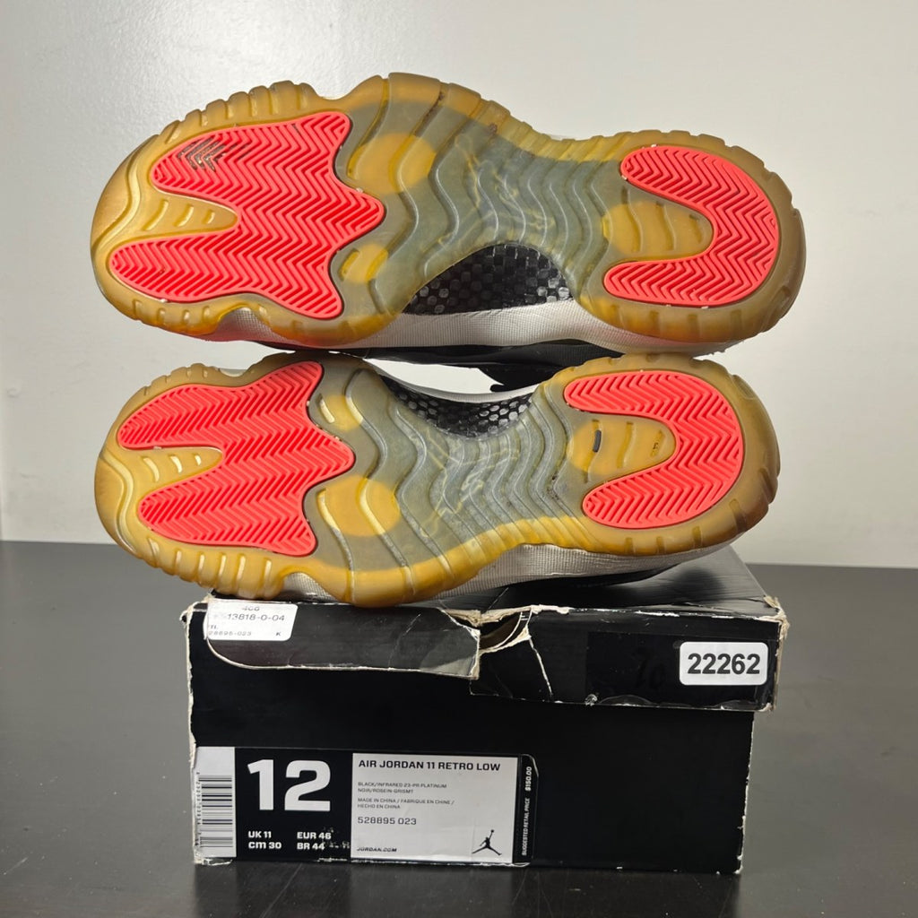 Jordan 11 Retro Low Infrared 12 (Heavily Worn Pre-Owned)JordanBlack/Infrared 23-Pure Platinum - Image 6