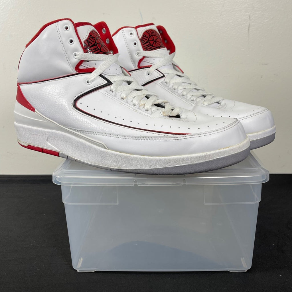 Jordan 2 Retro White Red CDP (2008) 14 (Moderately Worn Pre-Owned)JordanWhite/Varsity Red - Image 1