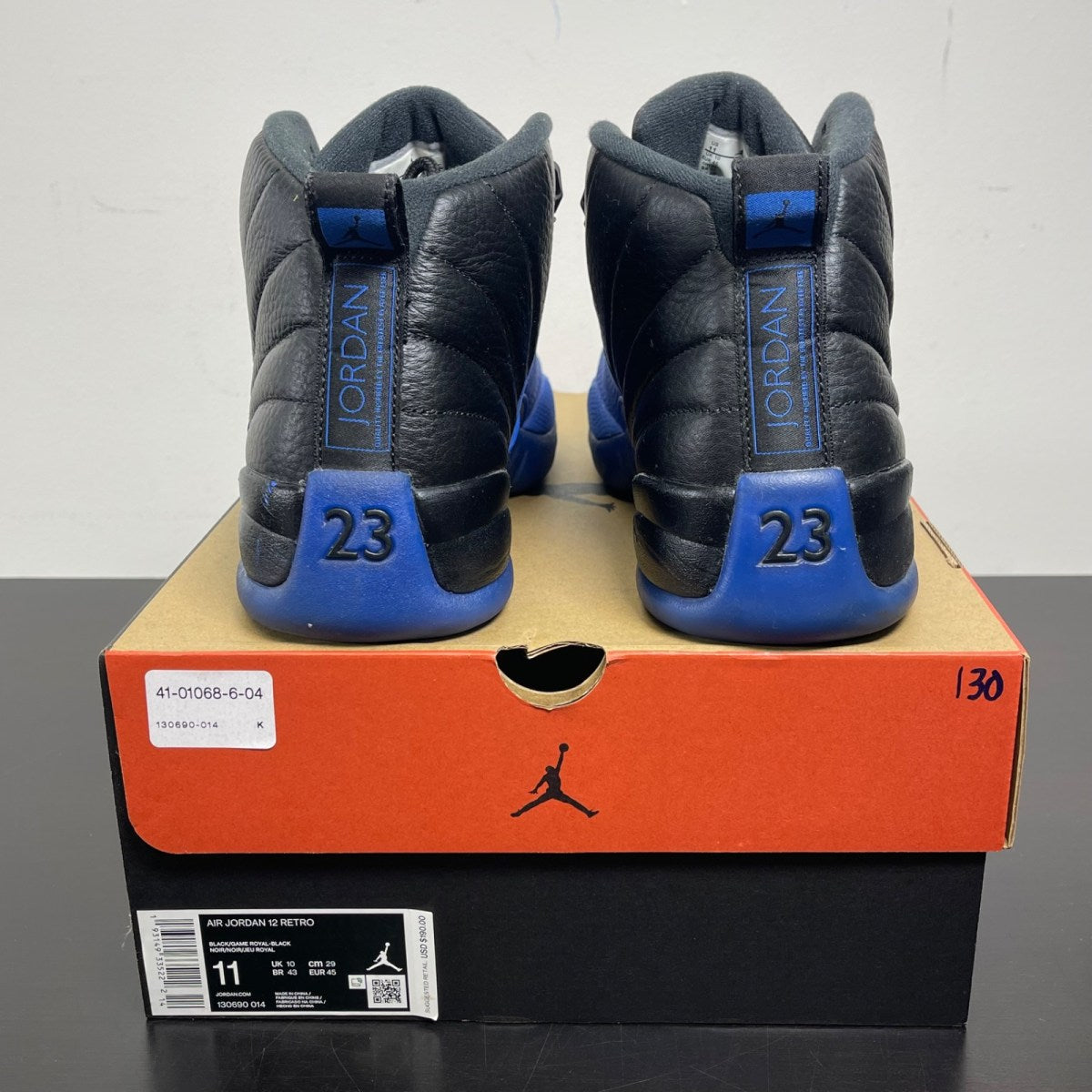 Jordan 12 Retro Black Game Royal 11 (Moderately Worn Pre-Owned)JordanBlack/Game Royal-Black - Image 4
