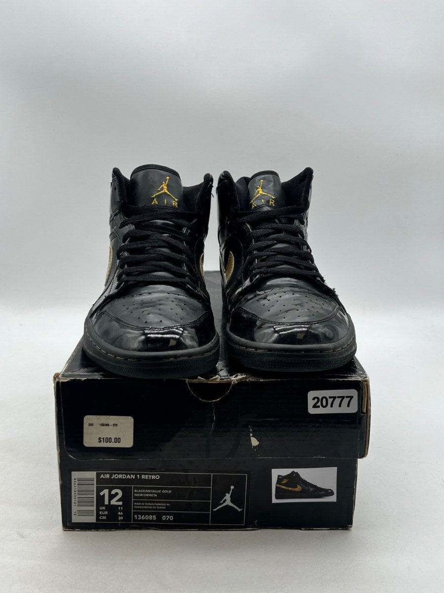 Jordan 1 Retro Black Metallic Gold (2003) 12 (Heavily Worn Pre-Owned) - Image 2